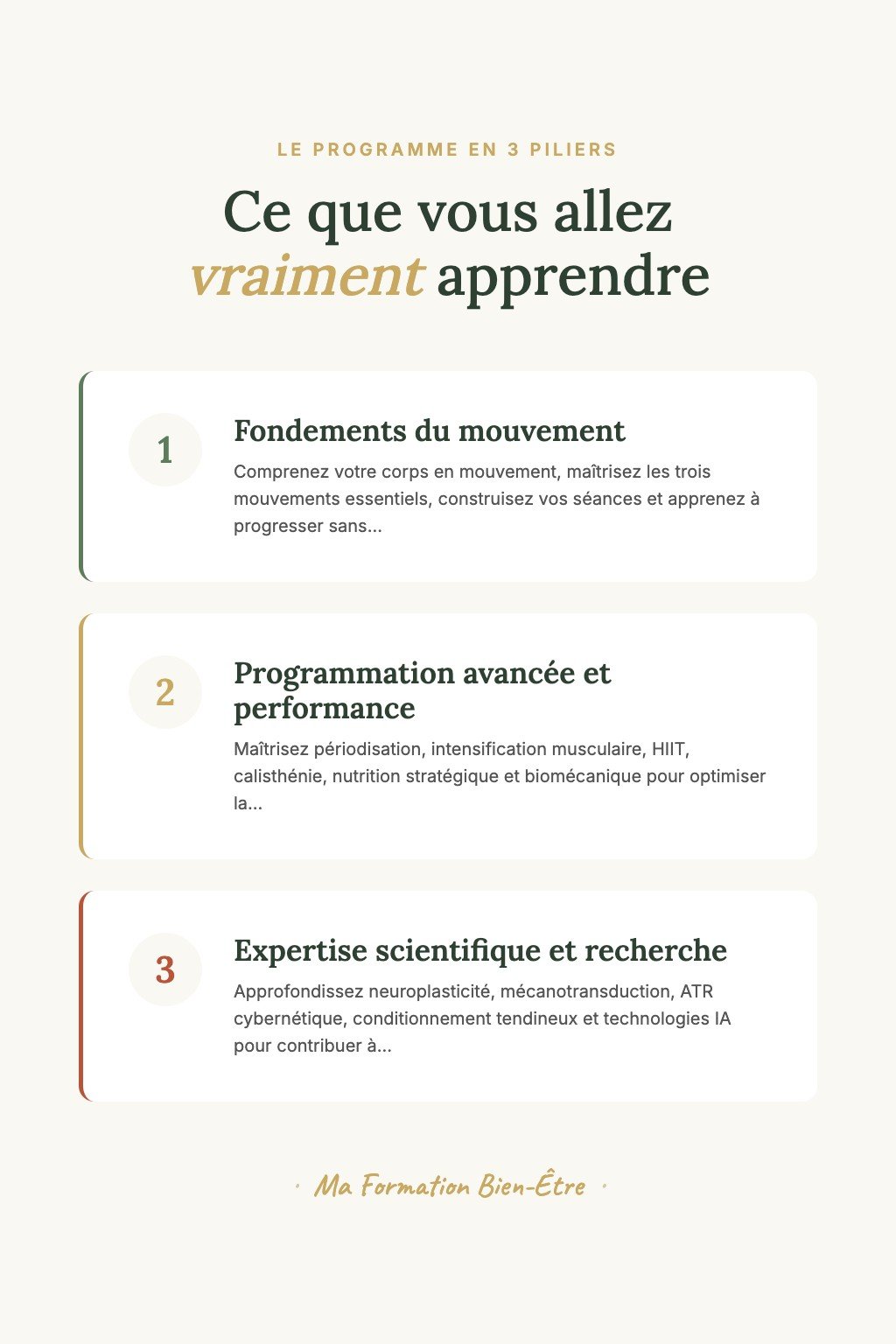 Les 3 piliers du programme · Préparateur Physique : Du Premier Squat à l'Entraînement d'Élite
