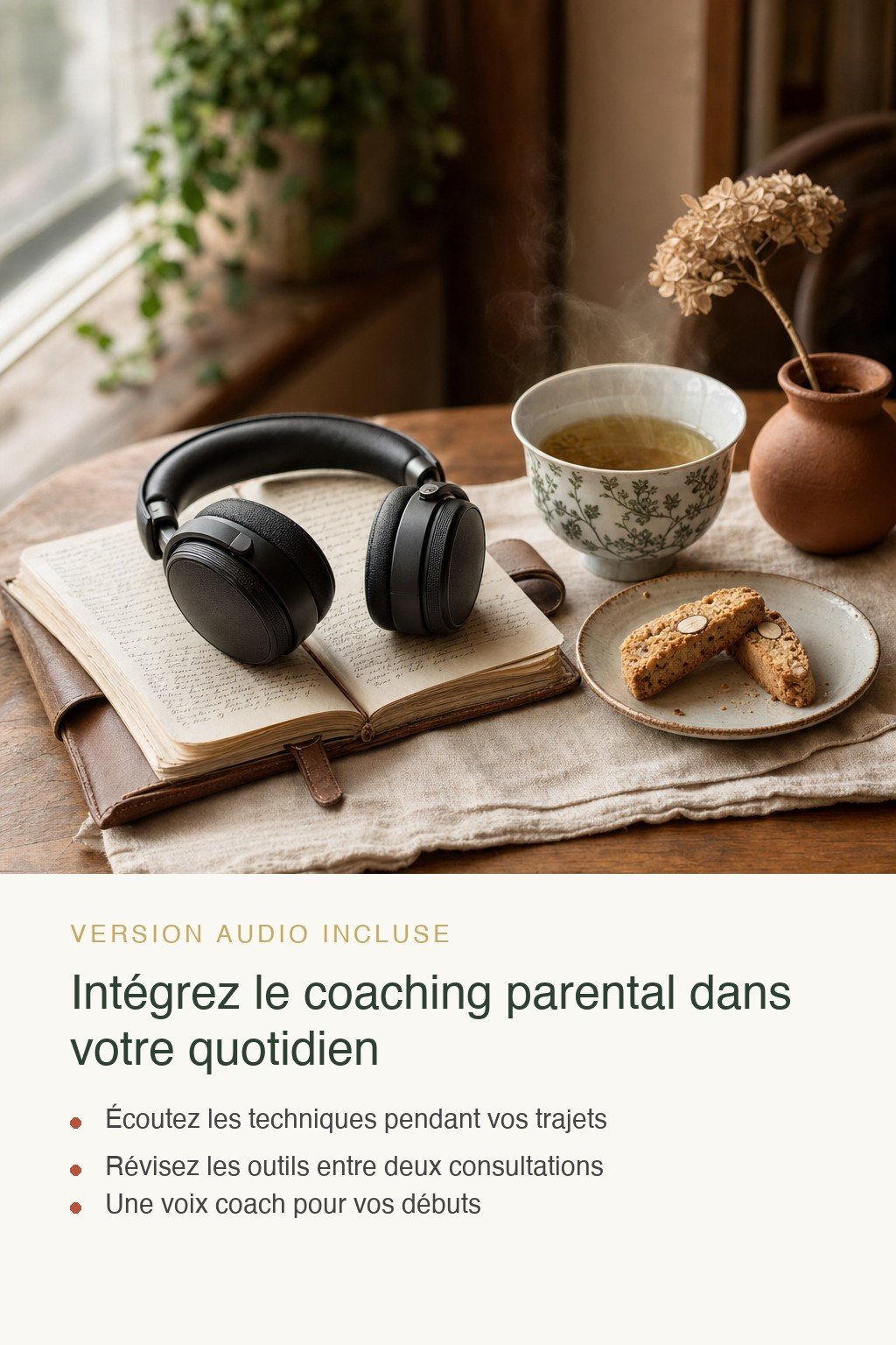 Format audio inclus · Découvrez le Coaching en Parentalité Positive et Accompagnez Vos Premiers Parents vers des Relations Épanouies
