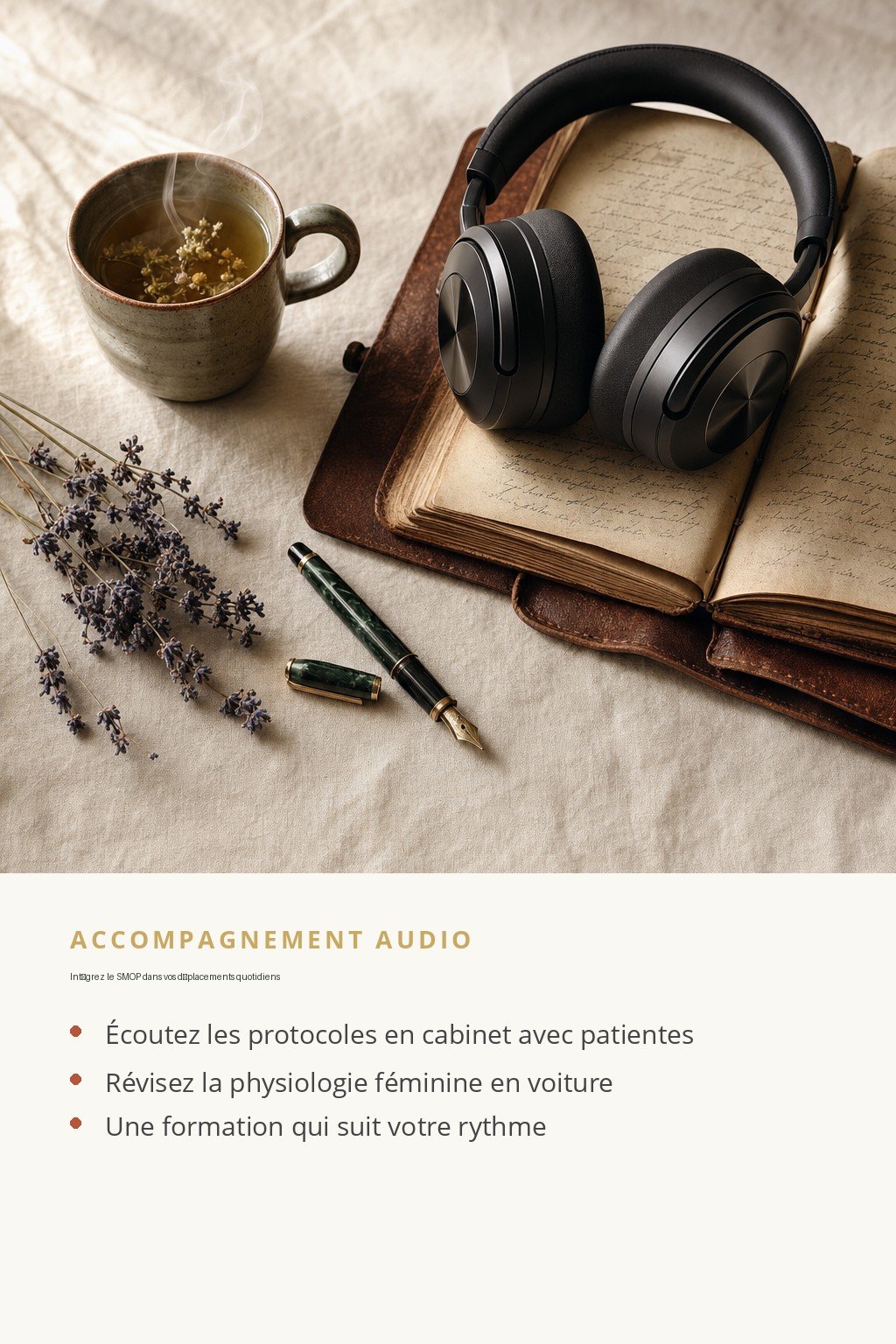 Format audio inclus · Devenez Praticien SMOP : maîtrisez l'accompagnement intégratif féminin