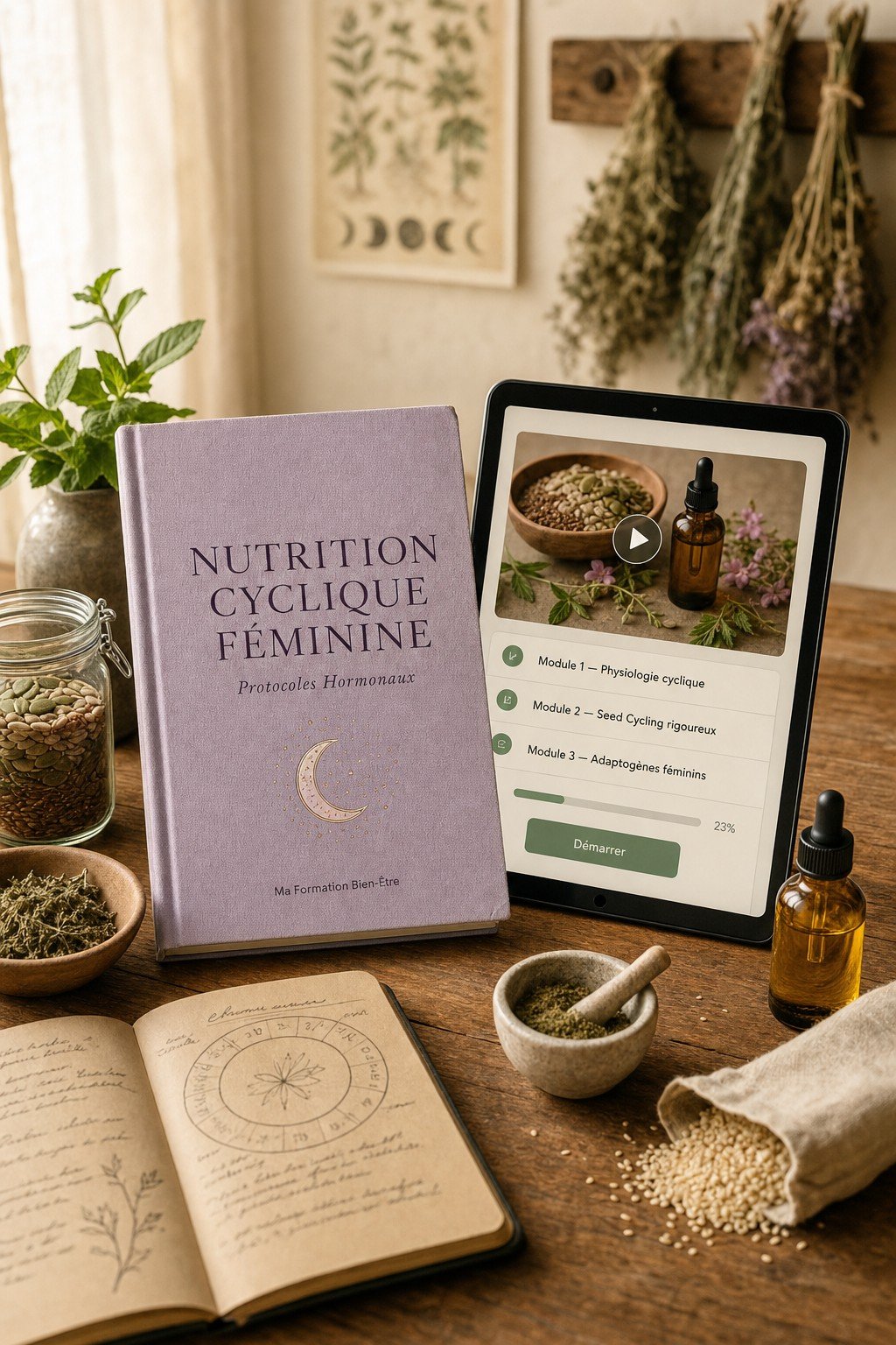 Maîtrisez la nutrition cyclique féminine et construisez des protocoles hormonaux rigoureux