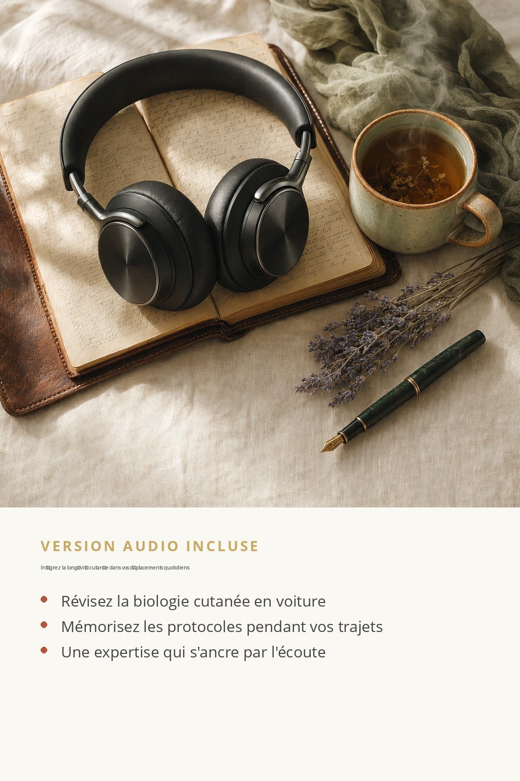 Format audio inclus · Devenez Praticien en Longévité Cutanée : la méthode intégrative complète