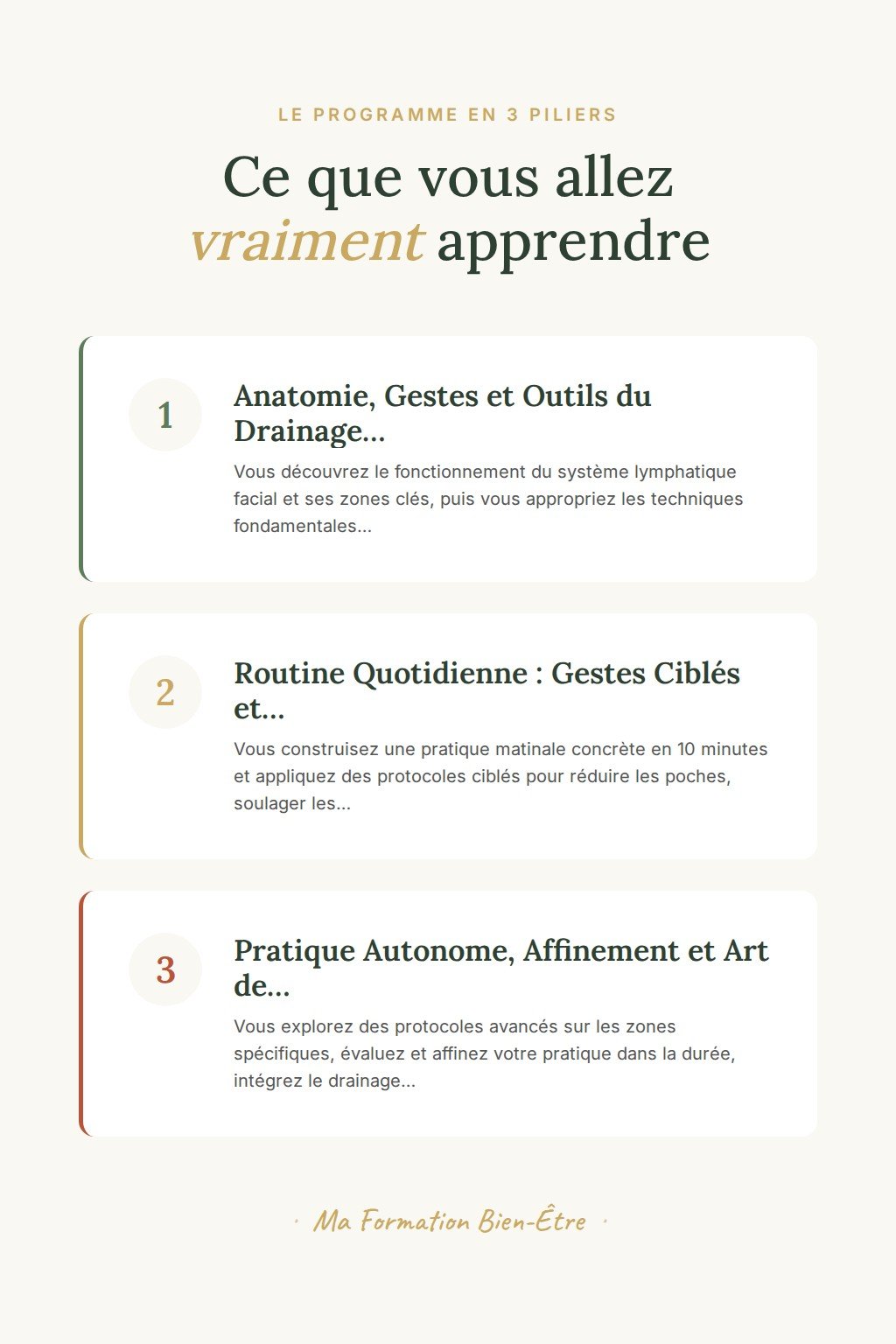 Les 3 piliers du programme · Drainer et Illuminer Votre Visage : Routine Lymphatique Quotidienne