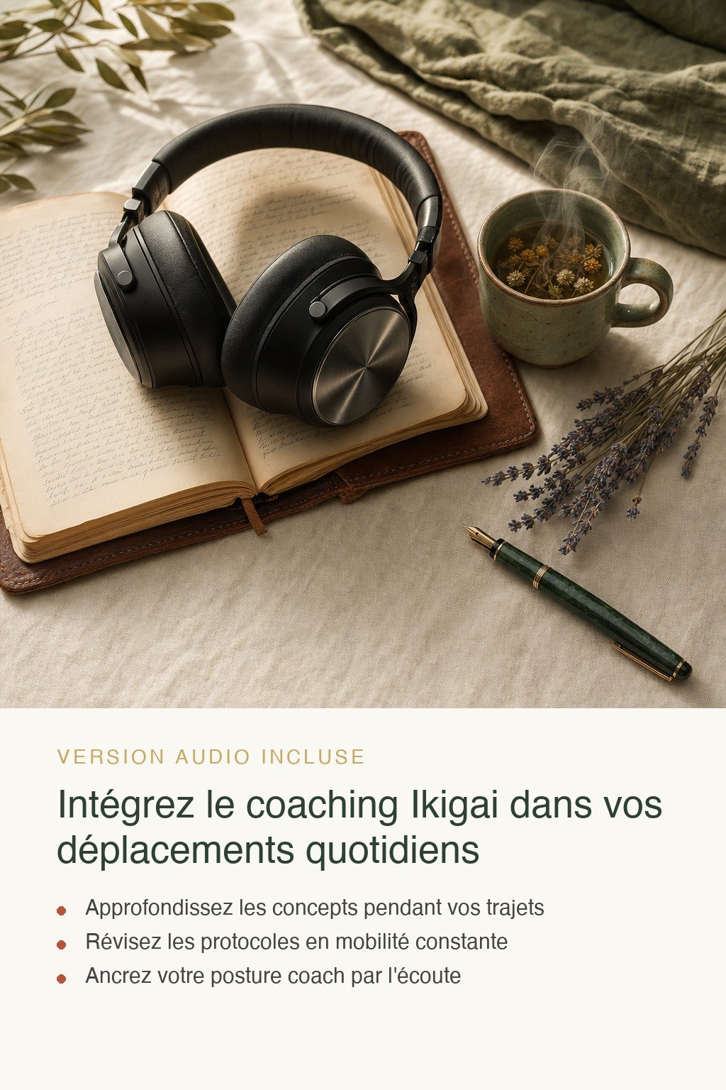 Format audio inclus · Maîtrisez l'Art du Coaching Ikigai et Devenez l'Architecte des Transformations Profondes