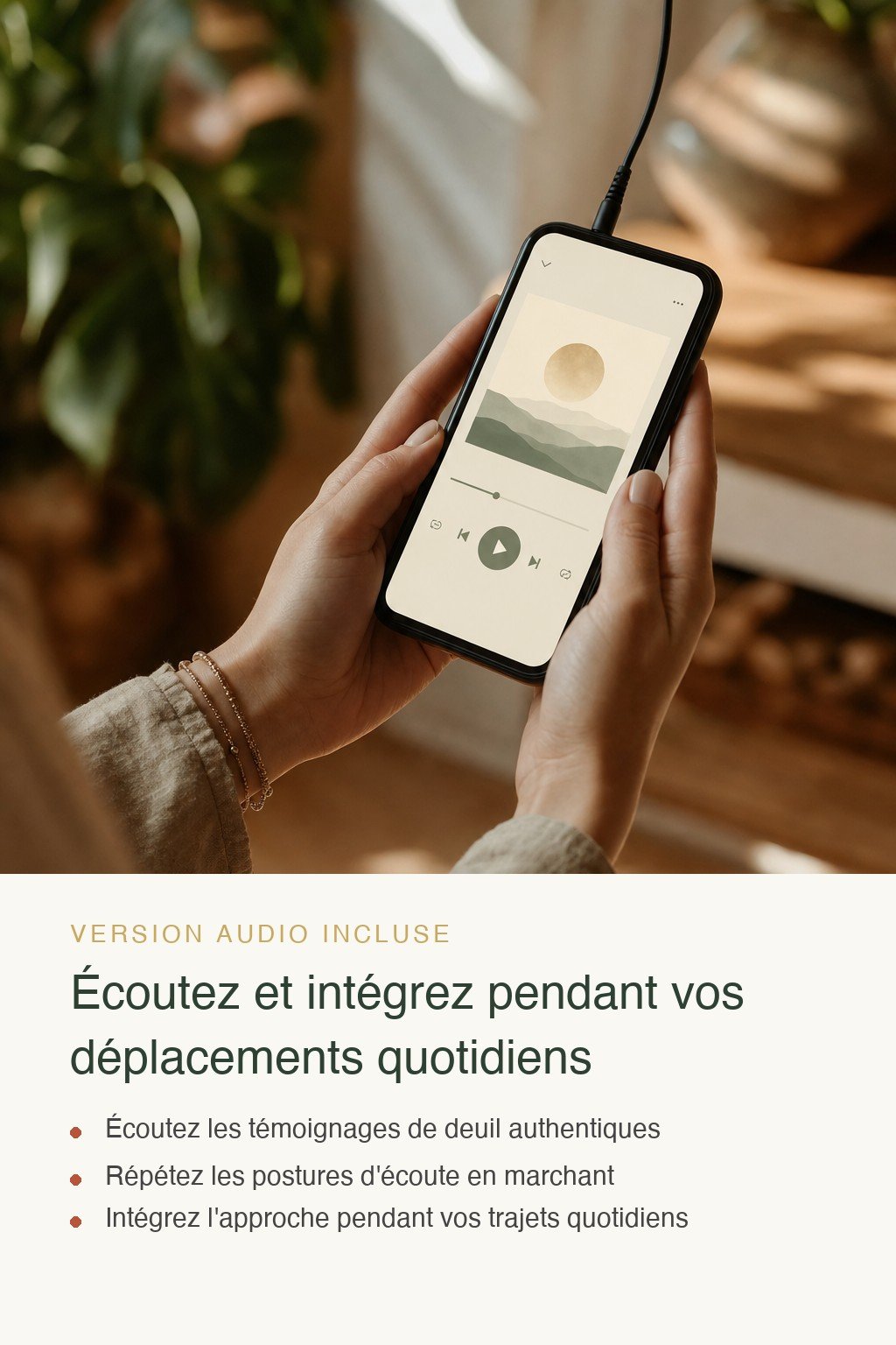 Format audio inclus · Découvrez l'Accompagnement du Deuil et Faites Vos Premiers Pas vers une Écoute Transformatrice