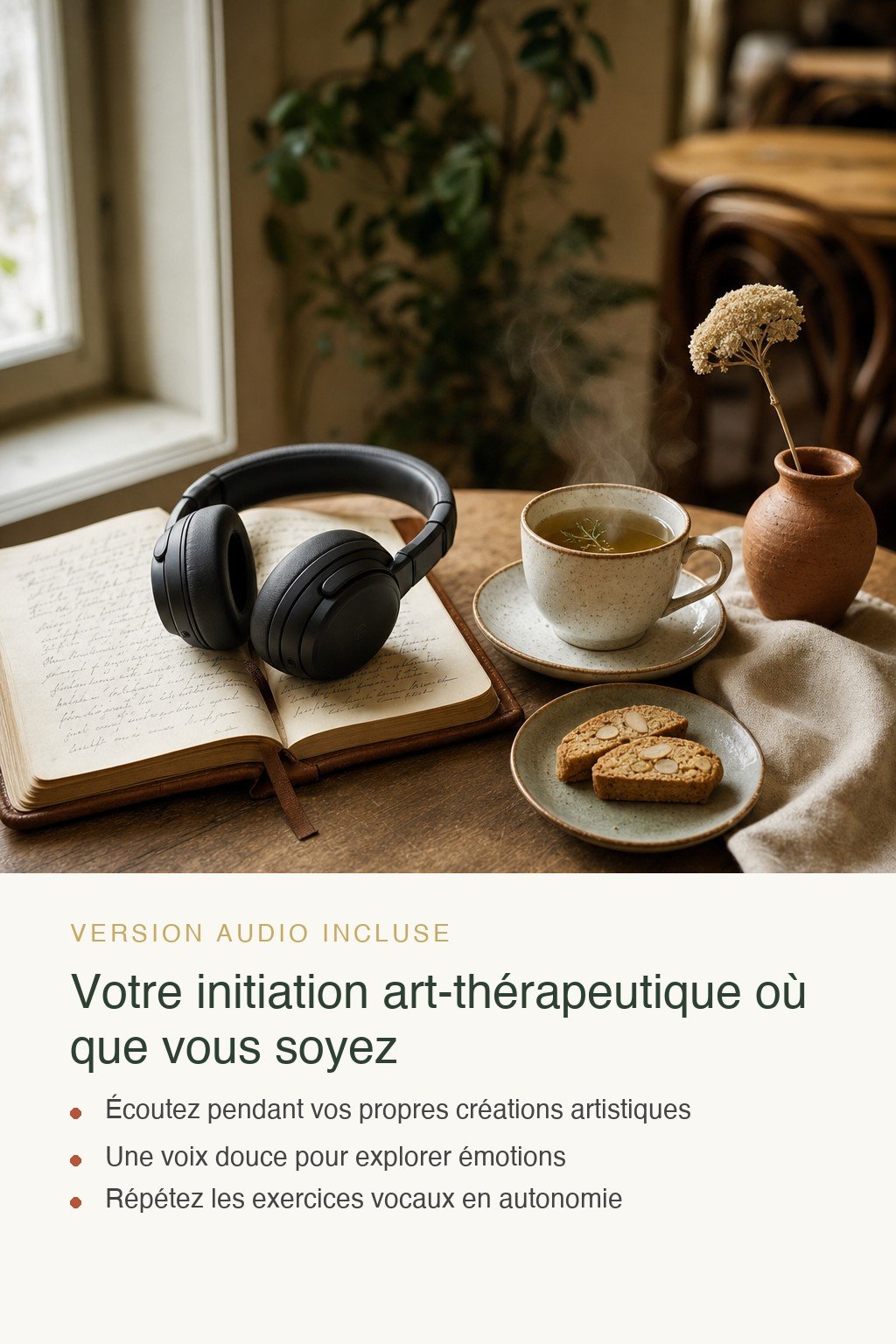 Format audio inclus · Découvrez l'Art-Thérapie par le Chant et l'Écriture et Libérez Vos Premières Émotions Créatrices