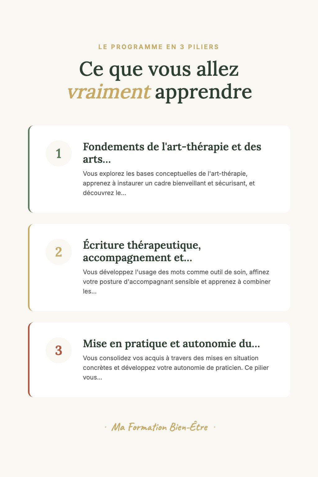 Les 3 piliers du programme · Découvrez l'Art-Thérapie par le Chant et l'Écriture et Libérez Vos Premières Émotions Créatrices