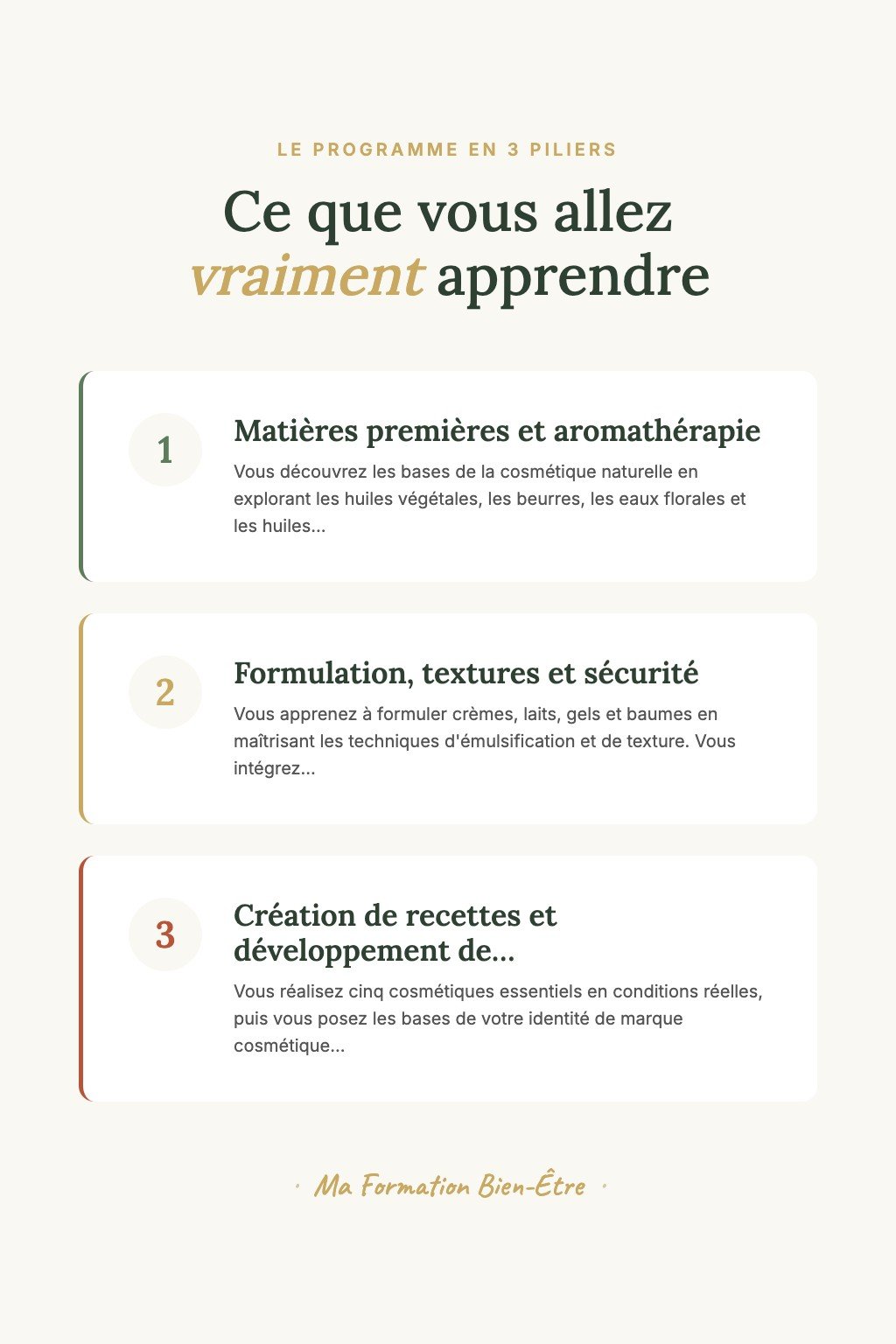 Les 3 piliers du programme · Découvrez la Cosmétique Maison et Créez Vos Premiers Soins Naturels aux Huiles Essentielles