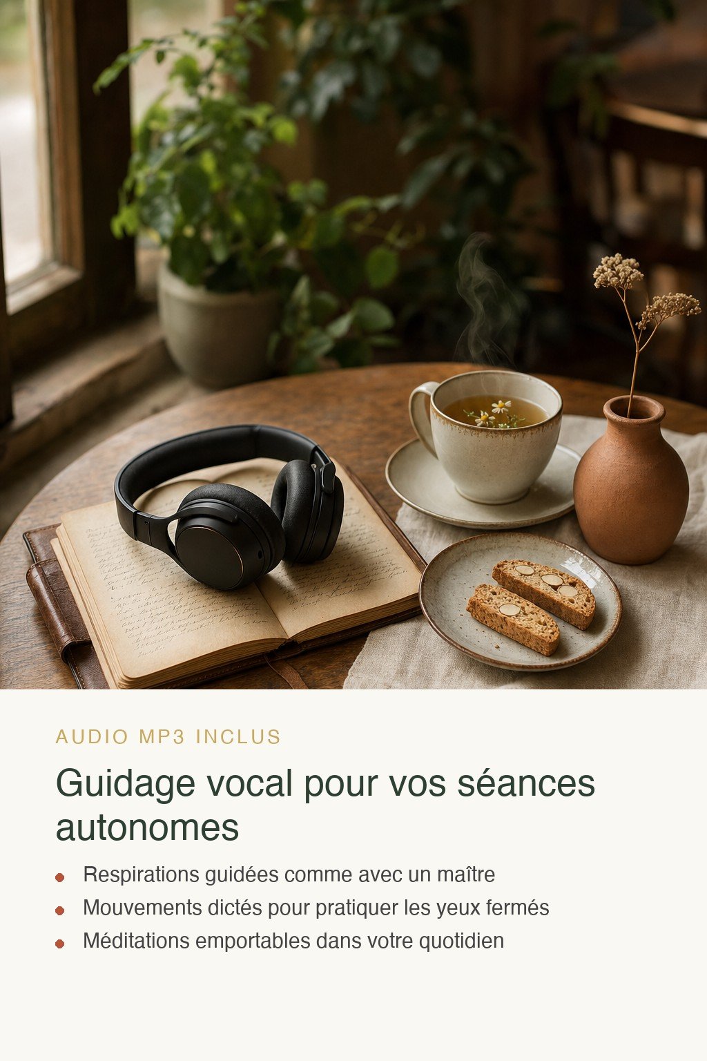 Format audio inclus · Découvrez le Qi Gong et Retrouvez un Équilibre Énergétique Profond dès Vos Premières Pratiques