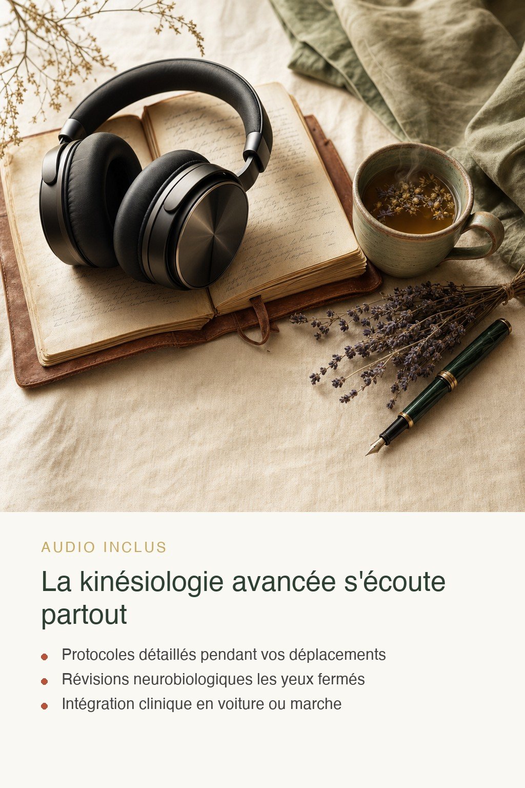 Format audio inclus · Maîtrisez l'Art de la Kinésiologie Avancée et Devenez un Expert Créateur de Protocoles Thérapeutiques Innovants