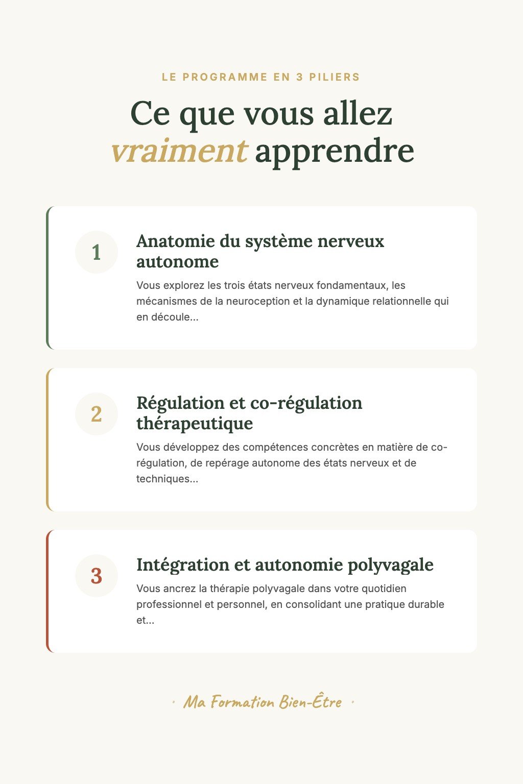 Les 3 piliers du programme · Découvrez la Thérapie Polyvagale et Reprenez le Contrôle de Vos Réactions au Stress