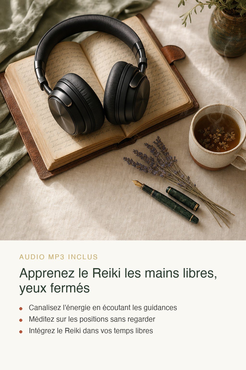 Format audio inclus · Découvrez le Reiki Usui et Ressentez l'Énergie Vitale Circuler dans Vos Mains