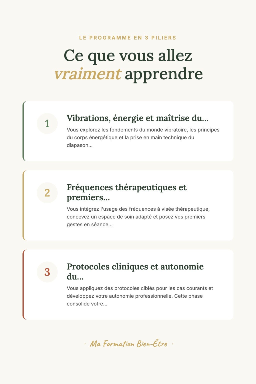 Les 3 piliers du programme · Découvrez la Sonothérapie par les Diapasons et Rééquilibrez Vos Énergies dès Votre Première Séance