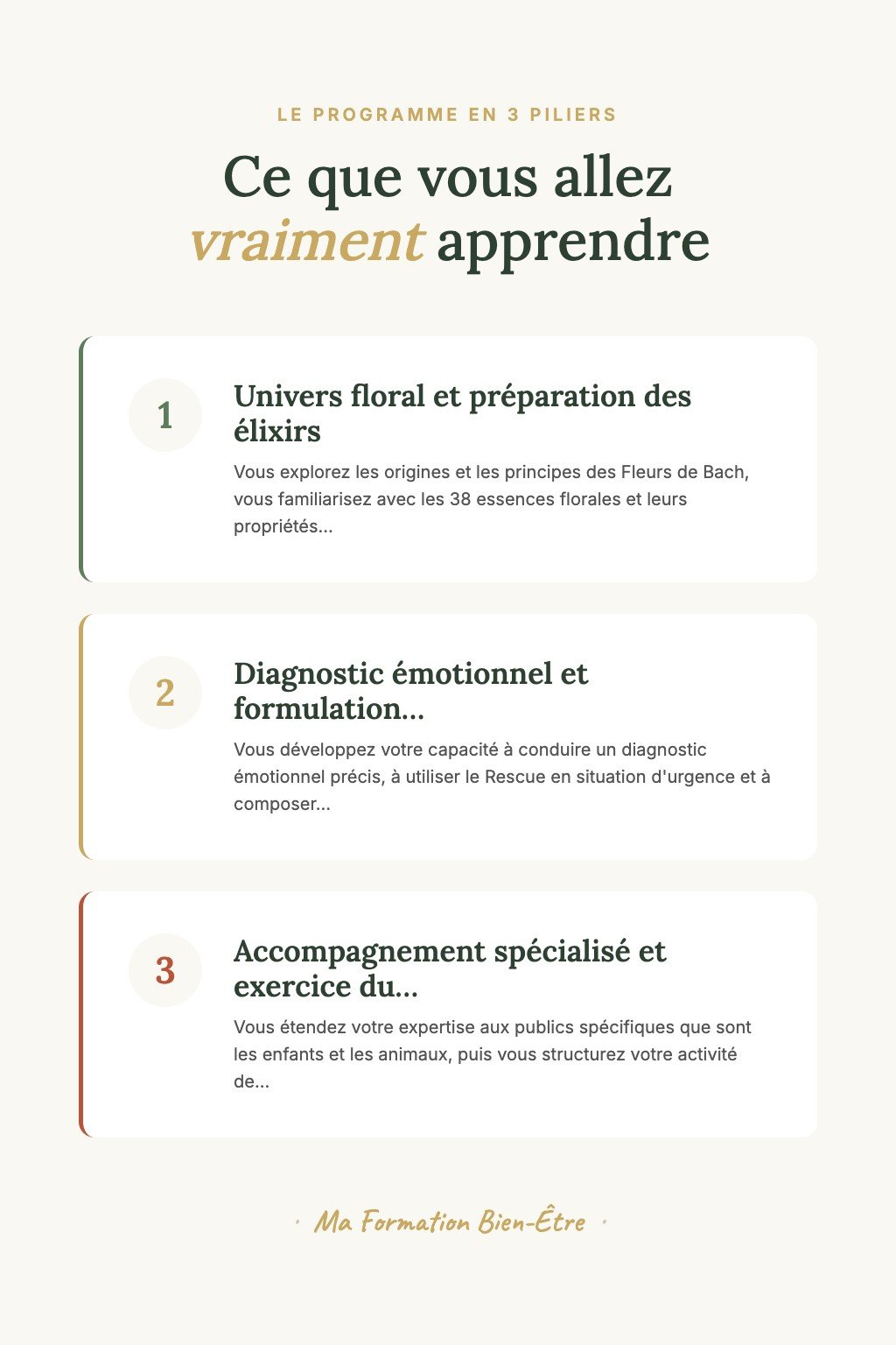 Les 3 piliers du programme · Découvrez les Fleurs de Bach et Accompagnez Vos Premiers Clients vers l'Équilibre Émotionnel