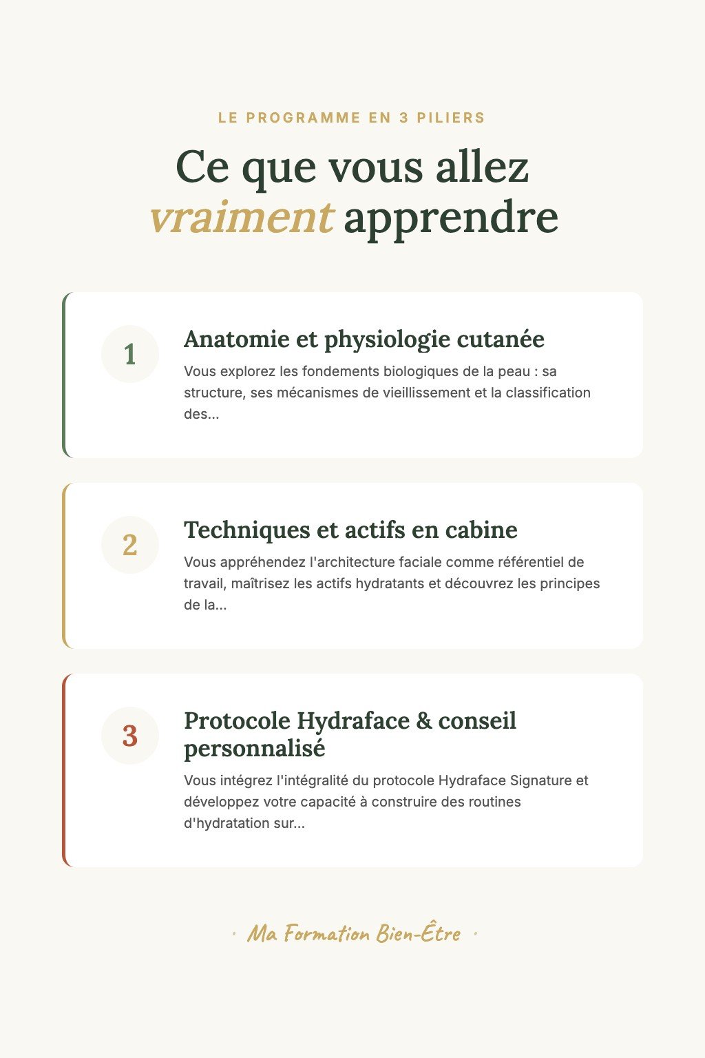 Les 3 piliers du programme · Découvrez le Soin Hydraface Signature et Offrez à Votre Peau son Premier Éclat Professionnel