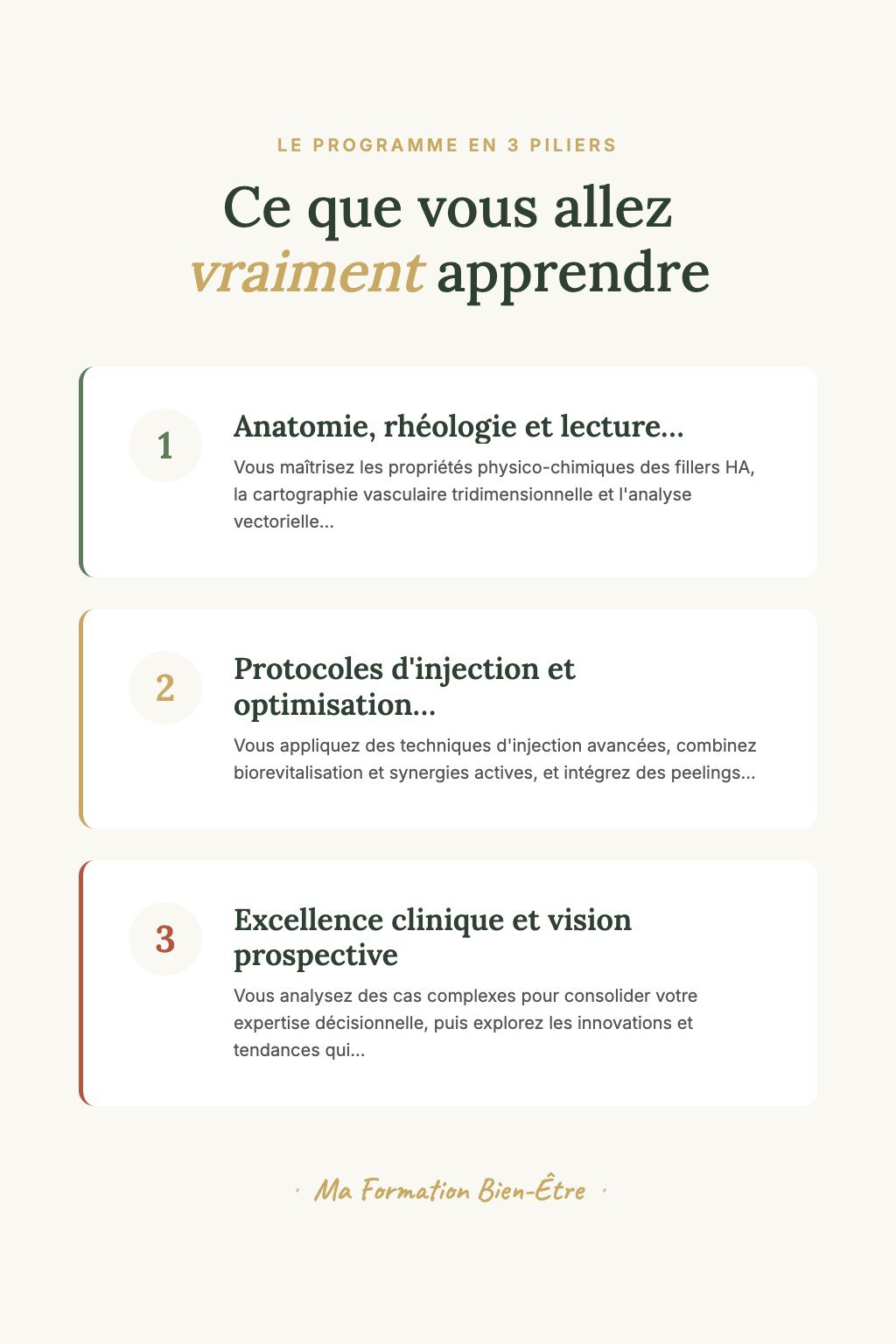 Les 3 piliers du programme · Devenez un Expert Hydraface Confirmé Capable de Traiter les Problématiques Cutanées Complexes avec Précision