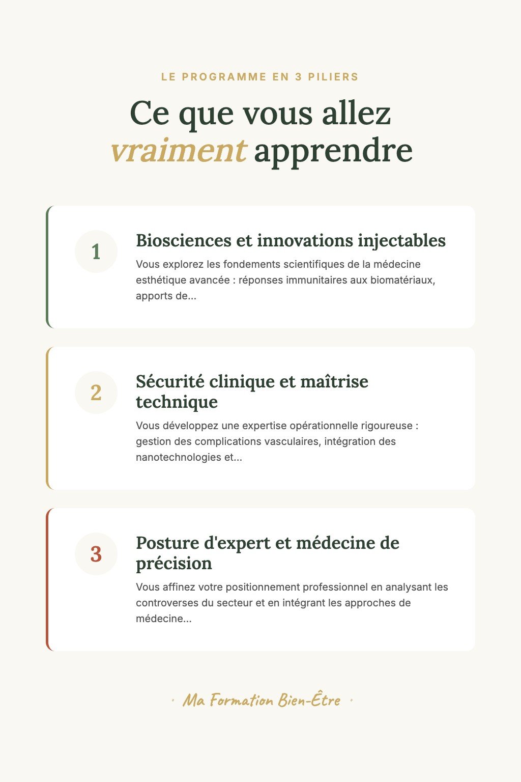 Les 3 piliers du programme · Maîtrisez l'Art de l'Hydrafacial Expert et Créez des Protocoles Signature pour une Clientèle Premium Internationale
