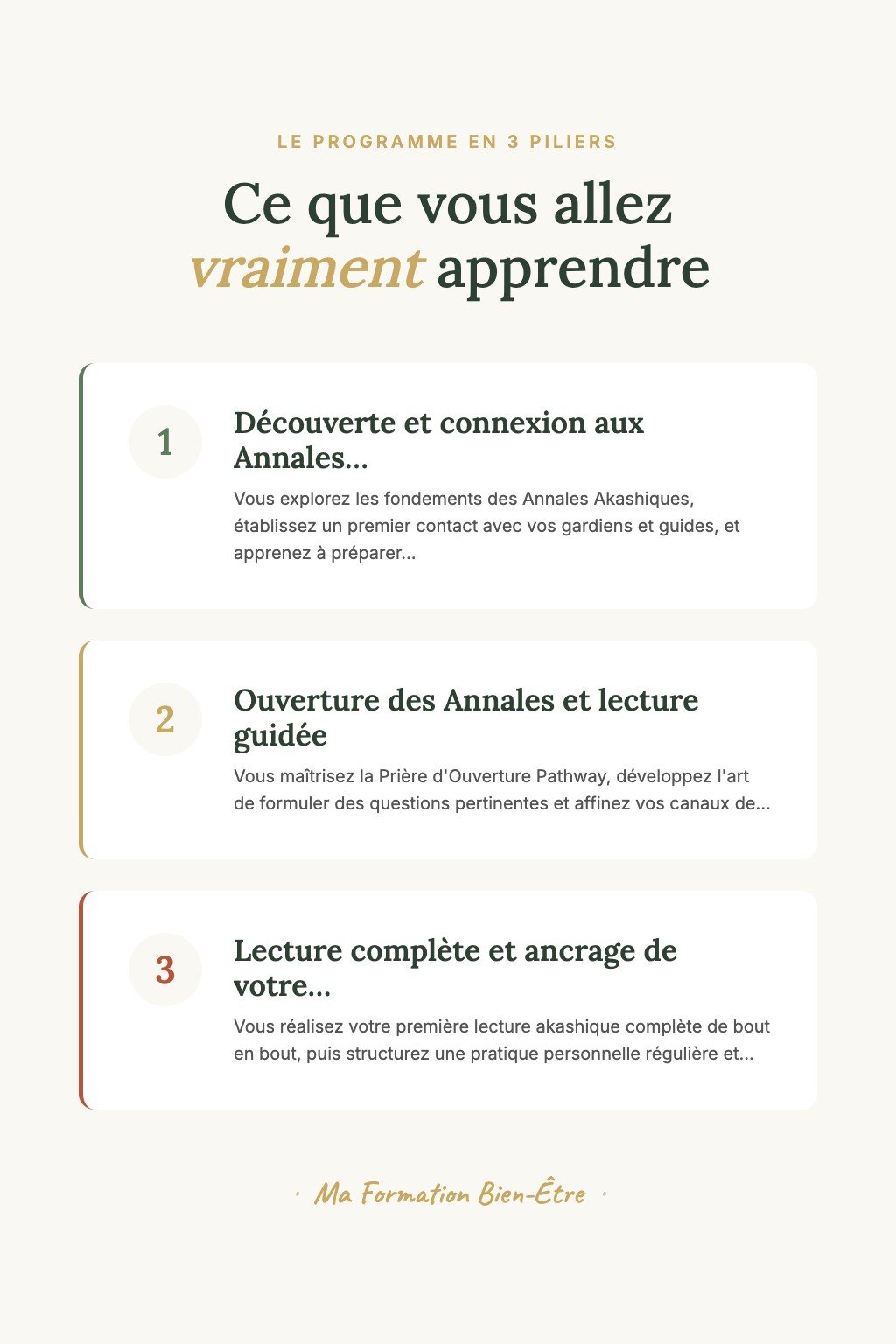 Les 3 piliers du programme · Découvrez les Annales Akashiques et Accédez à la Sagesse Infinie de Votre Âme