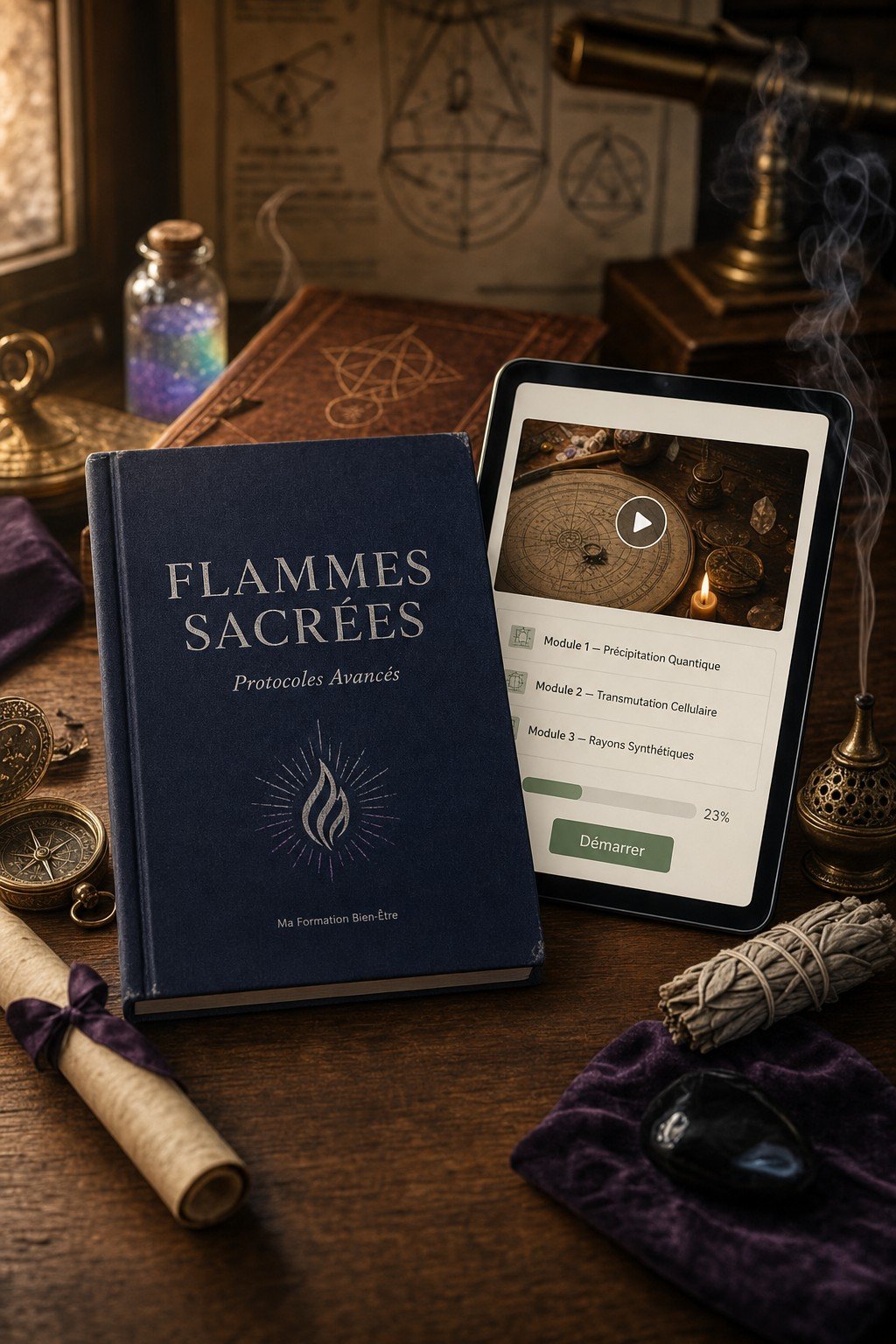 Maîtrisez l'Art des Flammes Sacrées et Transmettez les Protocoles de Transformation Multidimensionnelle