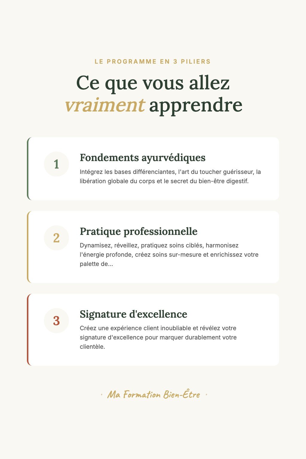 Les 3 piliers du programme · Maîtrisez les 108 Points Marmas et Devenez Expert en Rééquilibrage Ayurvédique
