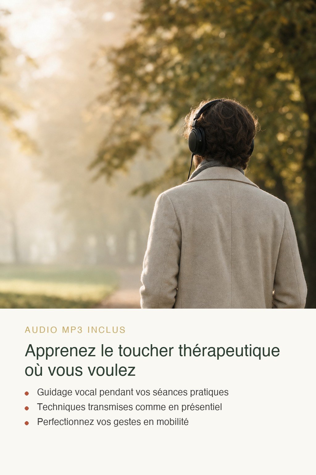 Format audio inclus · Maîtrisez l'Art du Toucher Thérapeutique et Devenez la Référence qui Forme les Praticiens