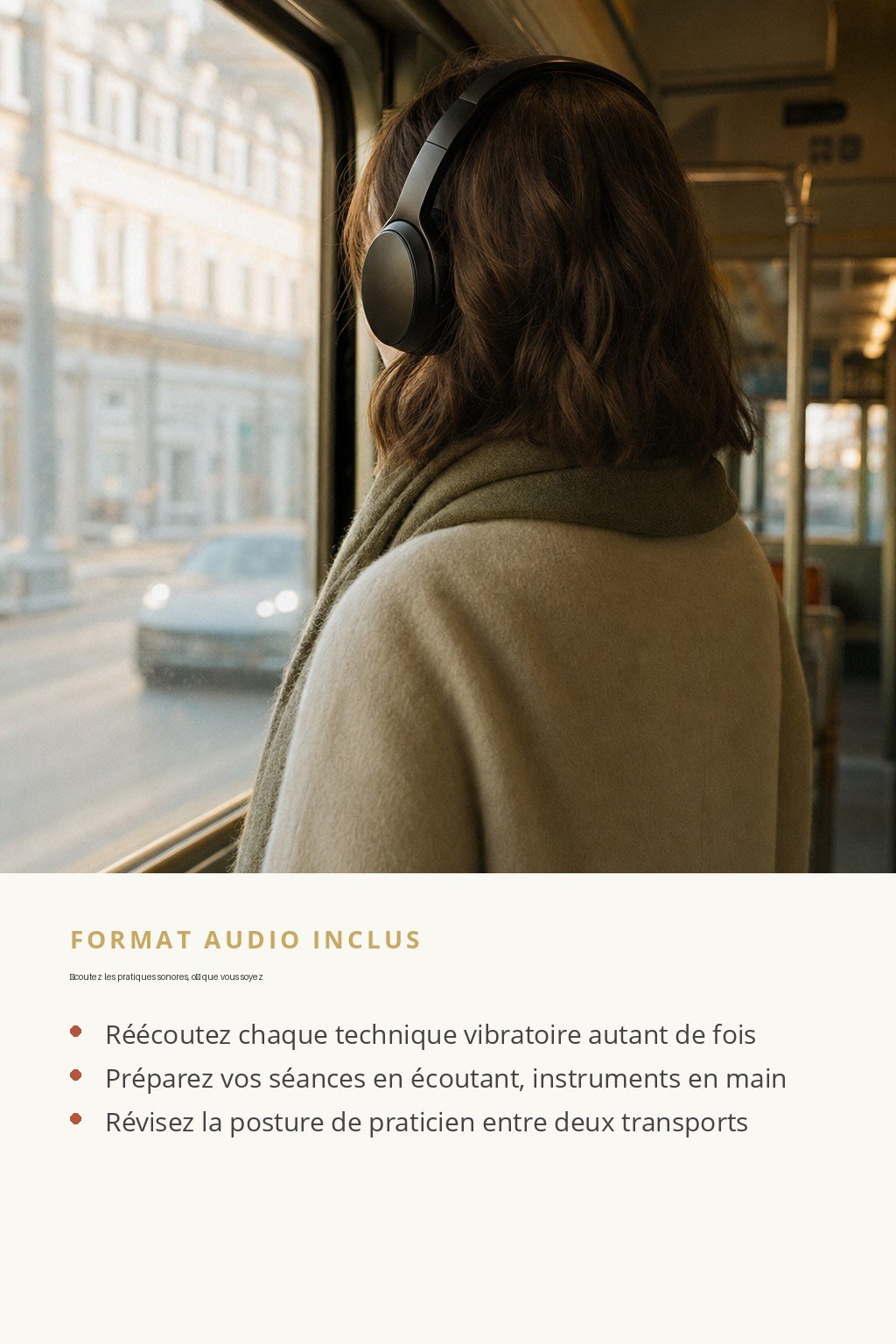 Format audio inclus · Devenez Praticien Certifié en Pratiques Sonores et Bains Sonores