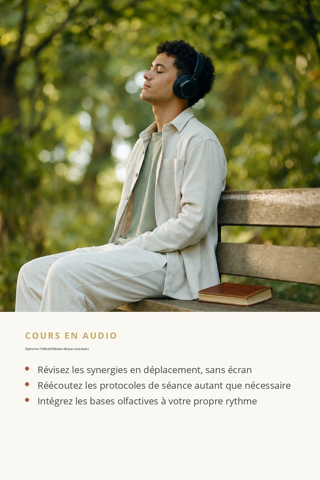 Format audio inclus · Devenez Praticien Certifié en Aromathérapie Énergétique et Olfactothérapie