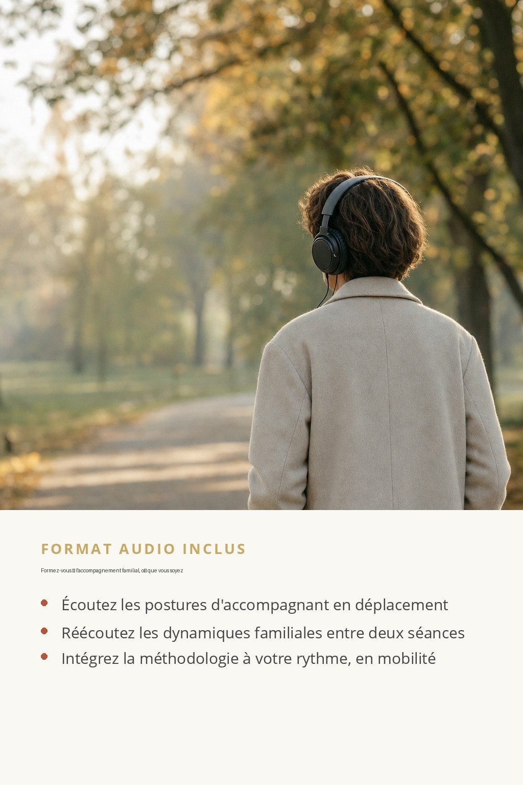Format audio inclus · Devenez accompagnant en communication familiale et lien parent-enfant