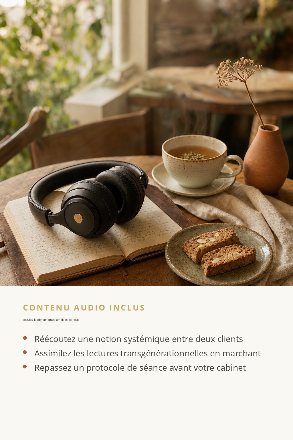 Format audio inclus · Devenez Praticien en Accompagnement des Dynamiques Familiales et Transgénérationnelles